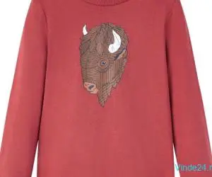 Tricou pentru copii cu mâneci lungi, roșu ars, 92