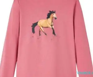 Tricou pentru copii cu mâneci lungi, roz antichizat, 104