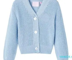 Cardigan pentru copii tricotat, albastru, 140
