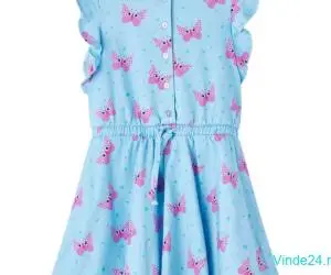 Rochie de copii cu nasturi fără mâneci, albastru 128