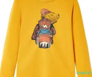 Tricou pentru copii cu mâneci lungi, ocru, 140