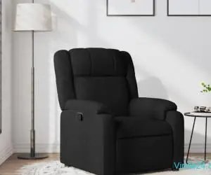 Fotoliu rabatabil, negru, material textil