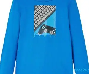 Tricou copii mâneci lungi albastru cobalt 128