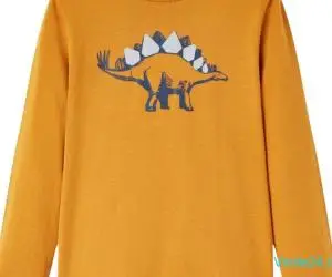 Tricou pentru copii cu mâneci lungi ocru închis 104