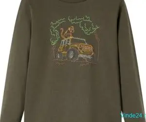 Tricou pentru copii cu mâneci lungi,, kaki, 92
