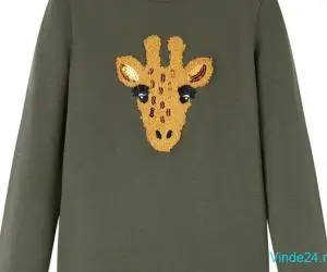 Tricou cu mâneci lungi pentru copii, kaki, 104
