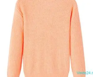 Pulover pentru copii tricotat portocaliu strălucitor 104