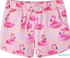 Pantaloni scurți copii cu șnur roz deschis 104