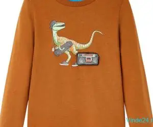 Tricou pentru copii cu mâneci lungi, coniac, 116