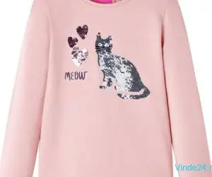 Tricou copii cu mâneci lungi, roz deschis 140