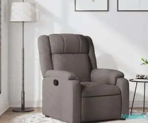Fotoliu rabatabil, gri taupe, material textil