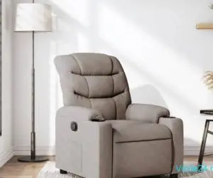 Fotoliu rabatabil, gri taupe, material textil