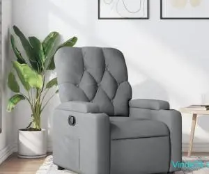 Fotoliu rabatabil, gri deschis, material textil