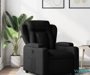 Fotoliu rabatabil, negru, material textil