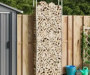 Suport pentru lemne de foc, 110x28x312 cm, oțel inoxidabil
