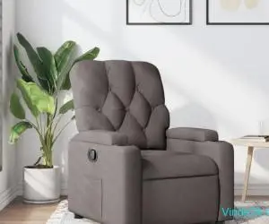 Fotoliu rabatabil, gri taupe, material textil