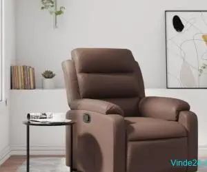 Fotoliu rabatabil, maro, piele ecologică