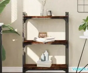 Bibliotecă 3 niveluri stejar fumuriu 60x30x86 cm lemn prelucrat