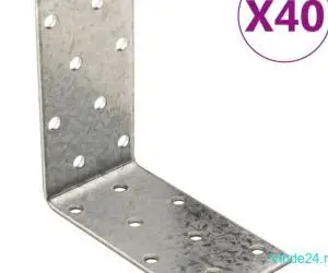 Suporturi unghiulare 40 buc. 2 mm 80x40x80 mm oțel galvanizat