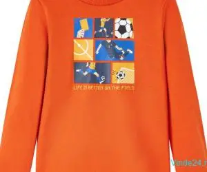 Tricou de copii cu mâneci lungi, portocaliu, 104
