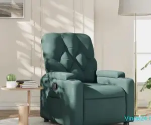 Fotoliu rabatabil, verde închis, material textil