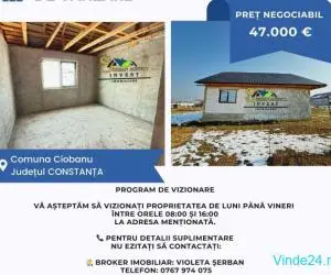 Casă în construcție de vânzare – Comuna Ciobanu, Jud. Constanța