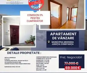 Apartament de Vânzare – 3 Camere Spațioase, Zona Piața Balada
