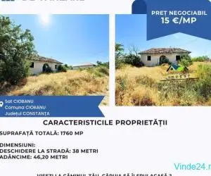 Teren de vânzare – Sat Ciobanu, comuna Ciobanu, județul Constanța