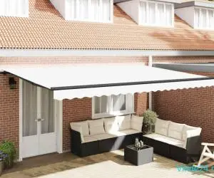 Cortina Retractabilă Manual Alb 500 × 350 cm Poliester