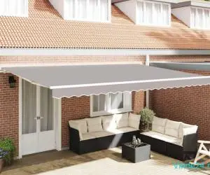 Marchiză Retractabilă Gri deschis 500 × 350 cm Gri deschis