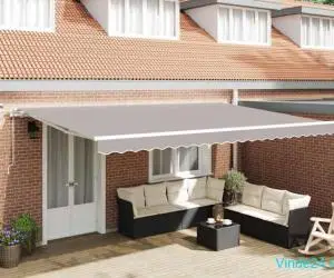 Marciză retractabilă automată cu LED gri deschis 500x350 cm