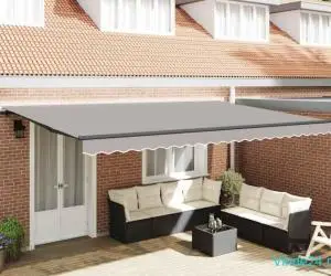 Markiza Retractabilă Automată Gri Deschis 500 x 350 cm