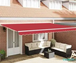 Marchiză retractabilă manuală Roșie 500 x 350 cm