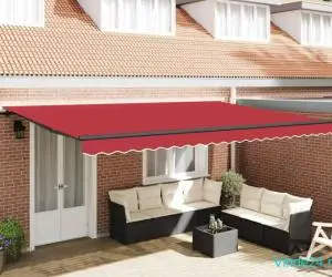 Umbrelă roșie Manual Roșu 500 × 350 cm Poliester