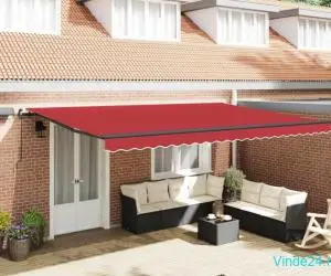Marchiză Retractabilă Manuală cu LED Roșie 500x350 cm