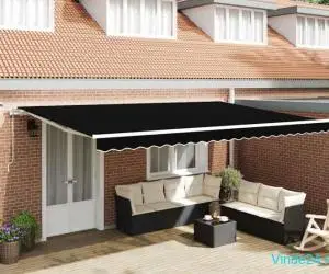 Marciza retractabilă automată cu LED Neagră 500x350 cm