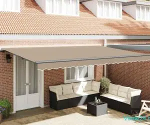 Copertină retractabilă manuală Manual Bej 500 × 350 cm Acril