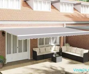 Marchiză Retractabilă Manuală Gri 600x300 cm