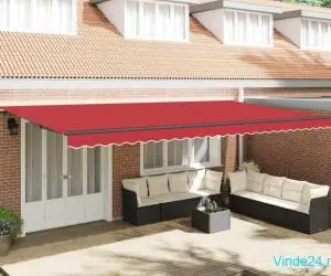 Pergola retractabilă automată , roșie, 600 x 300 cm