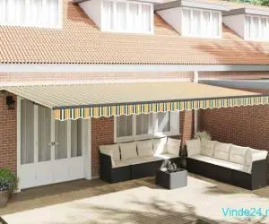 Pergola automată retractabilă , verde și galben, 600 x 300 cm