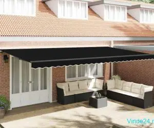 Umbrelă neagră Manual Negru 600 × 350 cm Poliester