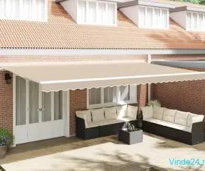 Marchiză Retractabilă Manuală Bej 600x350 cm
