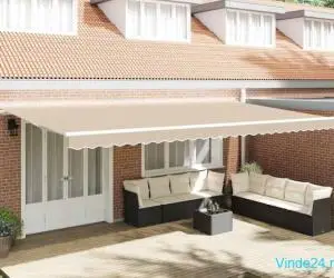 Marchiză Retractabilă Bej 600 × 350 cm Bej