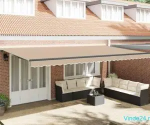 Pergola retractabilă automată , bej, 600 x 350 cm