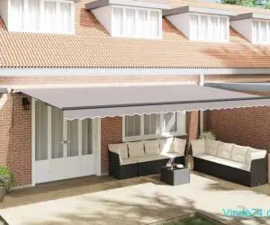 Caiet manual retractabil cu LED gri deschis 600x350 cm