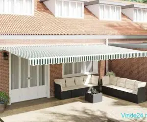 Marchează Manual Retractabil Verde și Alb 600 x 350 cm