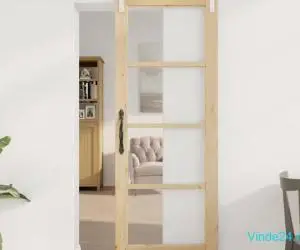 Ușă glisantă cu set de feronerie 'ORKDAL'Lemn Masiv & Sticlă