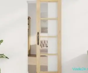 Ușă Glisantă cu Set de Accesorii 'ORKDAL'Lemn Solid & Sticlă