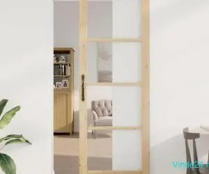 Ușa Glisantă cu Set de Hardware 83x232 cm Lemn Masiv de Pin