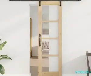 Ușă glisantă cu set de hardware 61x198.5 cm Lemn Masiv Pin